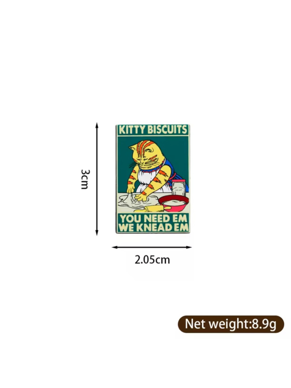 Funny Baking Kitty Biscuits Enamel Pin - Picture 3 of 3